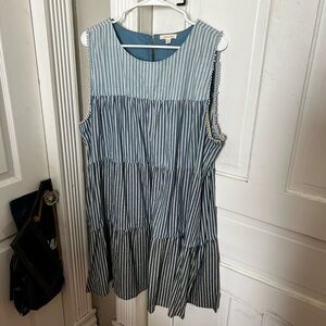 Tiered chambray dress